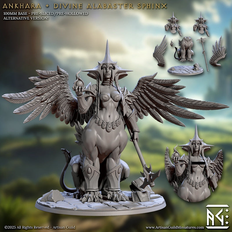 Ankhara – Divine Alabaster Sphinx (SFW/NSFW 18+ Only) – Mythic Guardian Miniature