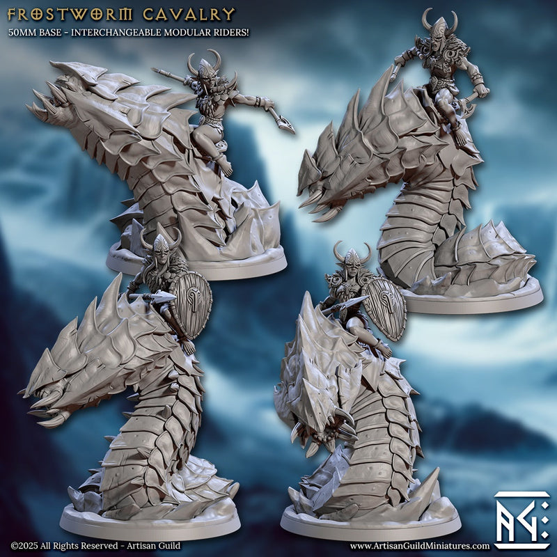 Frostworm Riders and Frostworm Miniatures