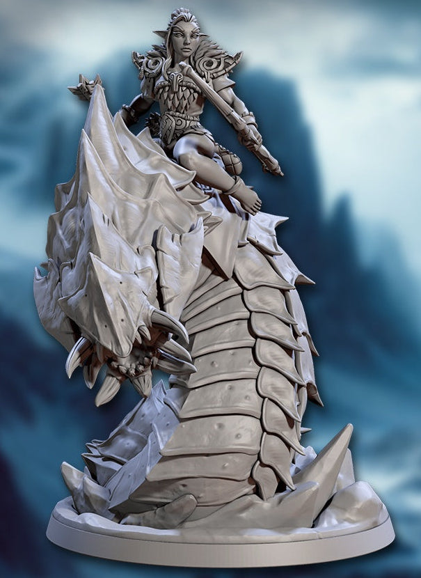 Frostworm Riders and Frostworm Miniatures