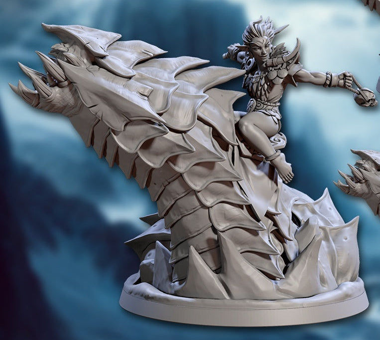 Frostworm Riders and Frostworm Miniatures