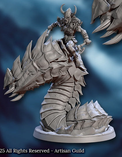 Frostworm Riders and Frostworm Miniatures