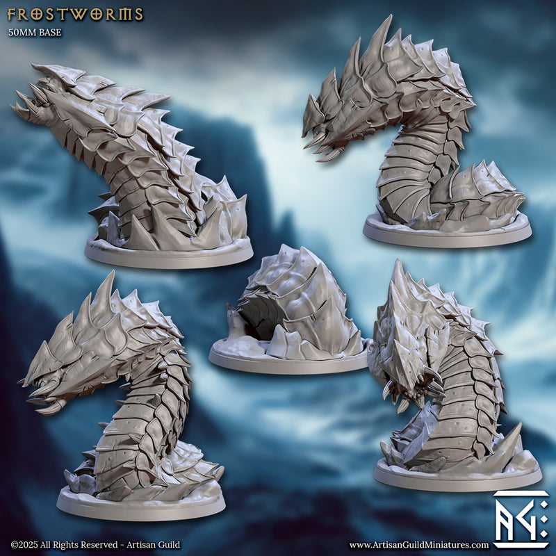 Frostworm Riders and Frostworm Miniatures