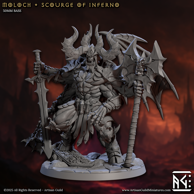 Moloch Scourge of Inferno Miniature – Demonic Warlord Boss