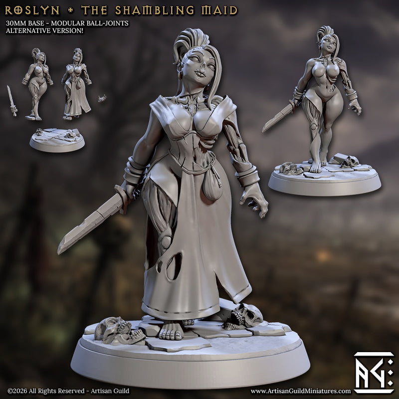 Roslyn the Shambling Maid – Zombie – Dungeons & Dragons Monster – Resin Tabletop Miniature