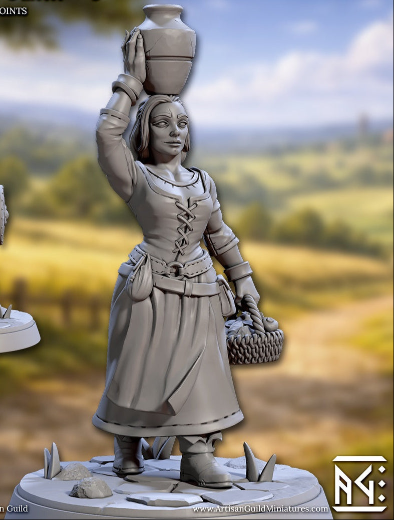 Townsfolk Women – Female NPC Miniatures – Villager & Townsfolk Vol. 1