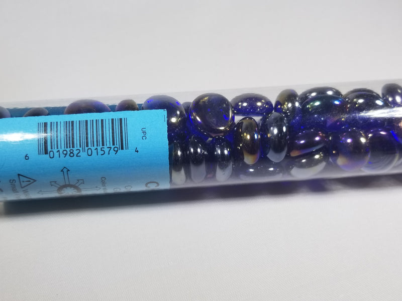 40+ Crystal Dk Blue Iridized Glass Gaming Stones Counters by Chessex