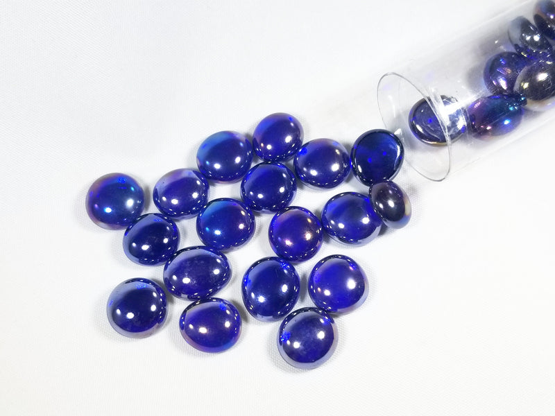 40+ Crystal Dk Blue Iridized Glass Gaming Stones Counters by Chessex