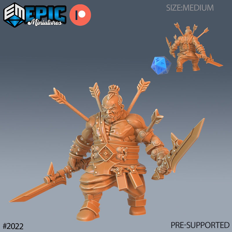 Bulky Dwarf Barbarians – Male Dwarf Miniature Trio