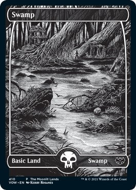 Swamp Moonlit Land Foil Etched