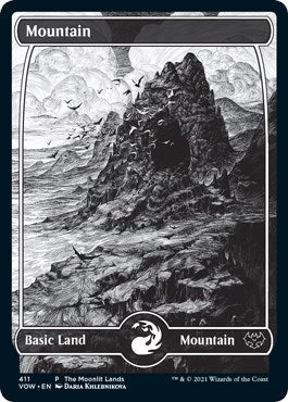 Mountain Moonlit Land Foil Etched