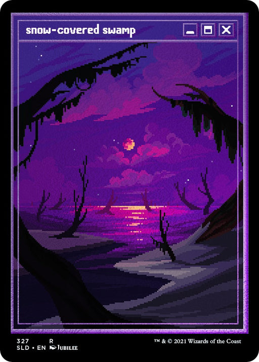 Snow-Covered Swamp (PixelSnowLands.jpg) (Foil Etched)