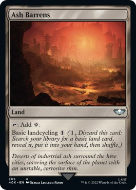 Ash Barrens - Universes Beyond: Warhammer 40,000 #265 Magic: The Gathering card