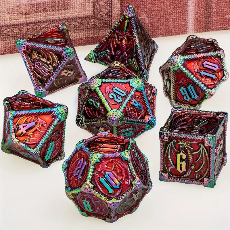 7pcs Metal DND Polyhedral Dice Set