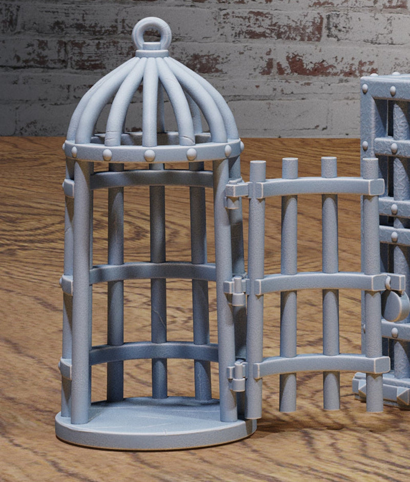 Bandit Camp Scatter Terrain – Hanging Cage & Iron Prison Cell