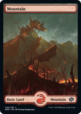 Mountain (285) - Full Art - The Brothers' War #285 Magic: The Gathering card