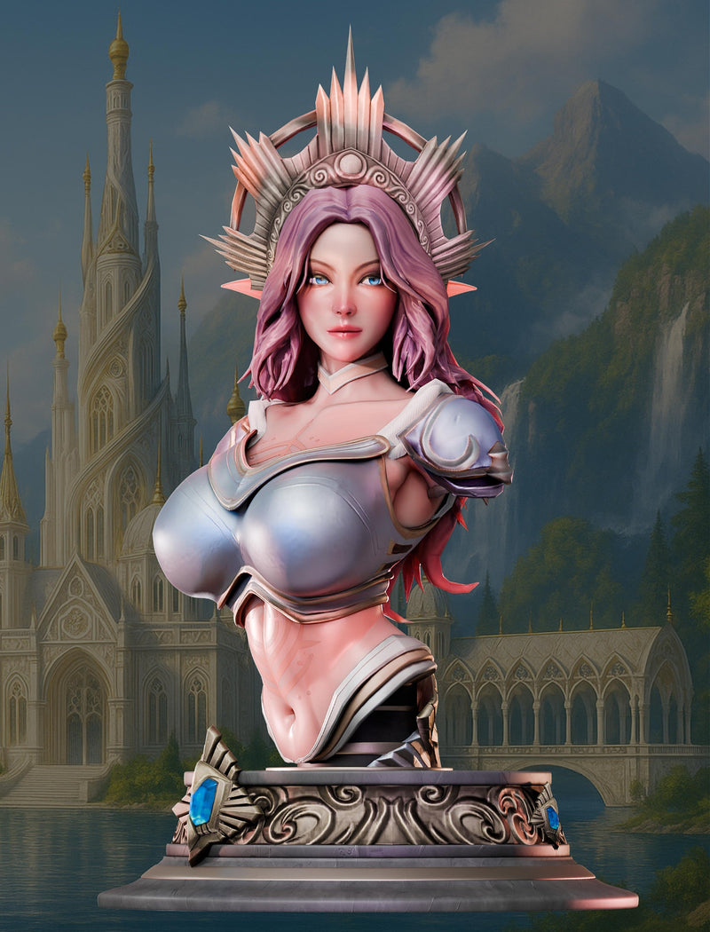 Zayanna – Elf Warrior on White Tiger Miniature & Bust (SFW/NSFW 18+)