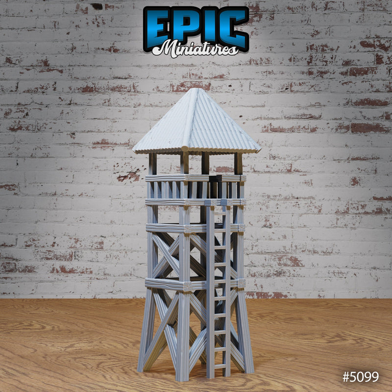 Prison Watch Tower Miniatures – Wood & Stone Variants