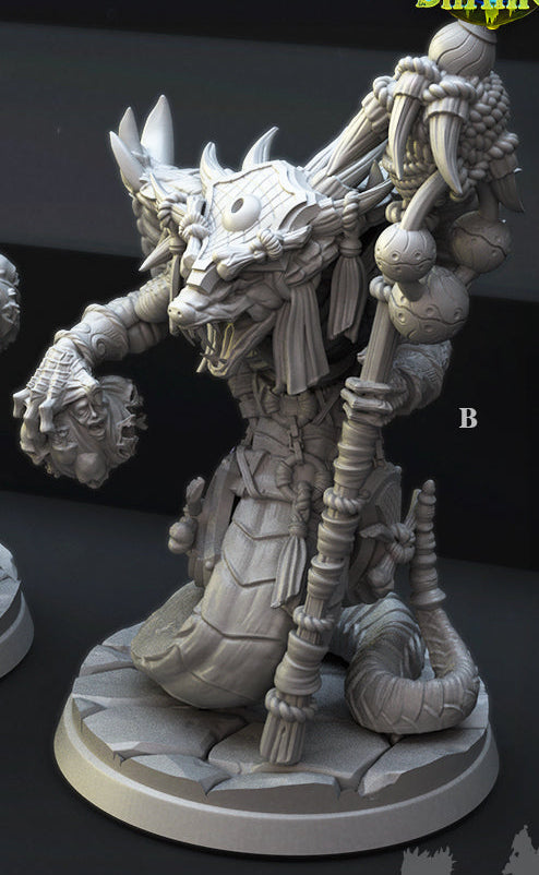 Yuddrakh Warlock – Snakefolk Spellcaster Miniature