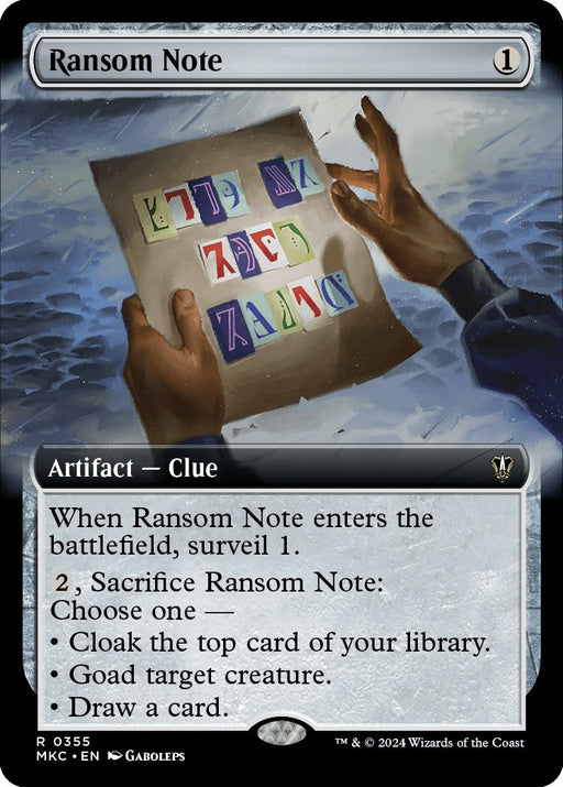 Ransom Note 0 Extended Art