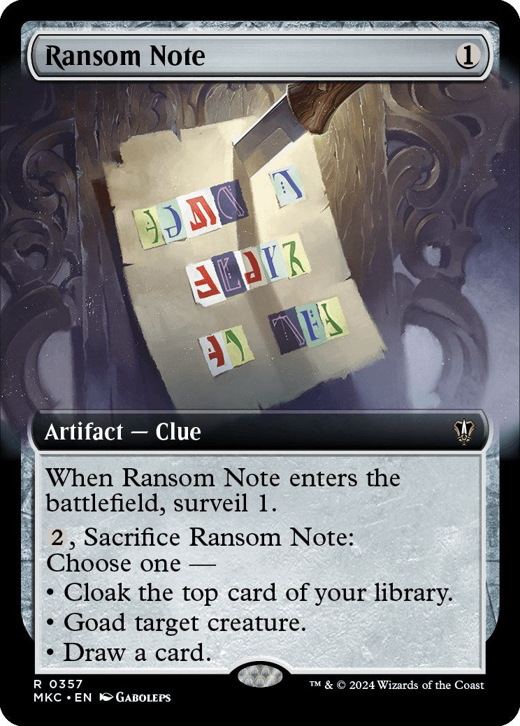 Ransom Note 0 Extended Art