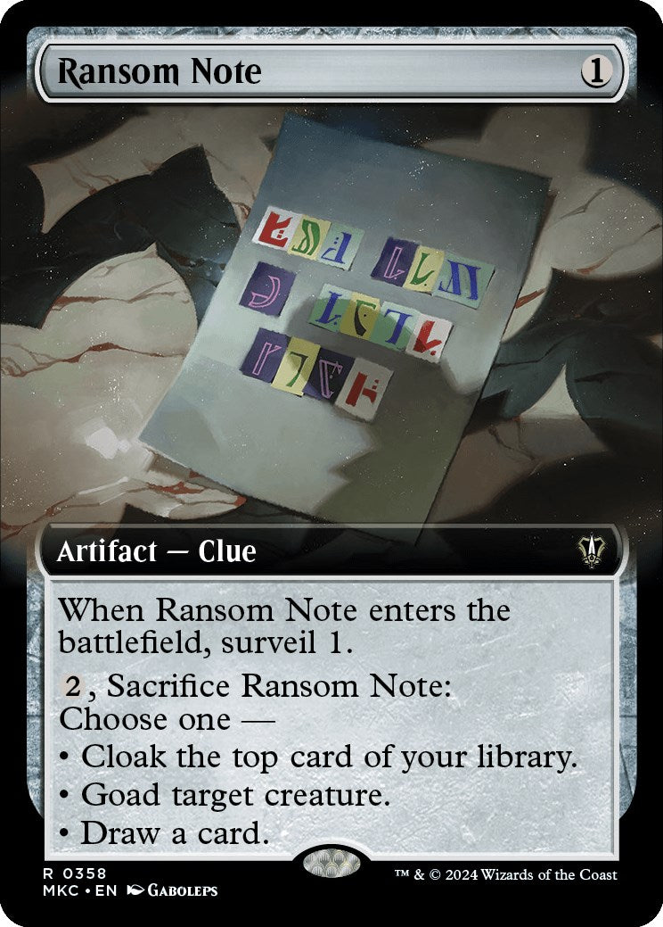 Ransom Note 0 Extended Art