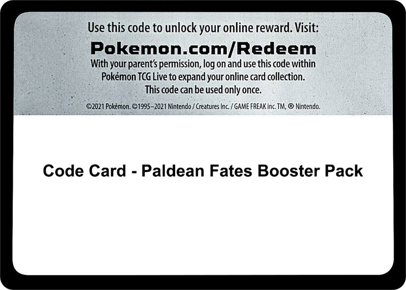 Code Card - Paldean Fates Booster Pack