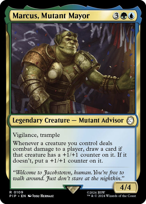 Marcus, Mutant Mayor - Universes Beyond: Fallout #109 Magic: The Gathering card