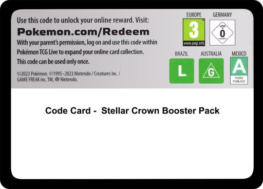 Code Card - Stellar Crown Booster Pack