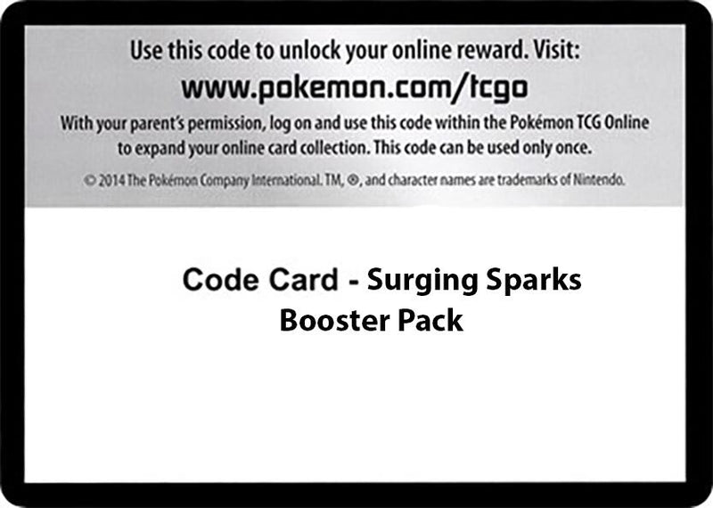 Code Card - Surging Sparks Booster Pack