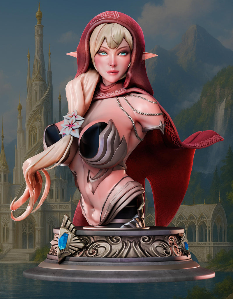 Zayanna – Elf Warrior on White Tiger Miniature & Bust (SFW/NSFW 18+)