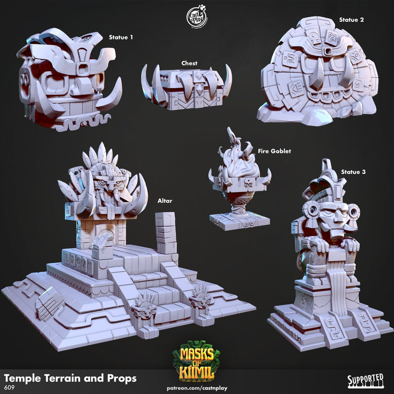 Temple Terrain and Props – Masks of Kiimil Jungle Temple Set