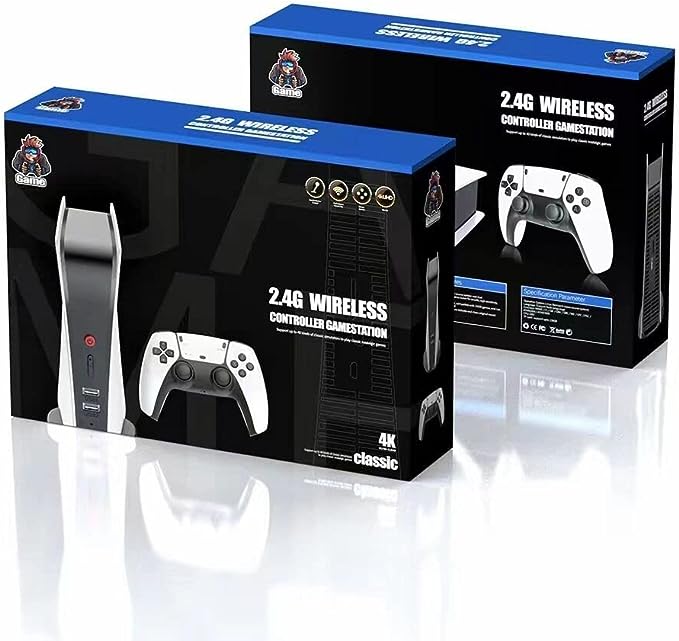 64G UHD 4K Built-in 15000 Games 2.4G Wireless Controller 9 Simulators HDMI Double Joystick Built-in Stereo for PS5 Handle Game Console