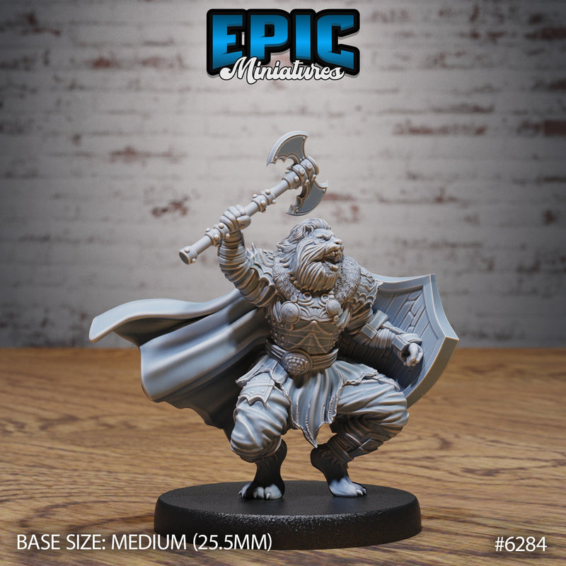 Lionfolk King – Leonin Fighter – Resin Tabletop Miniature