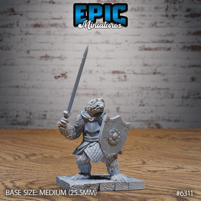 Sloth Paladin – Beastfolk Paladin – Resin Tabletop Miniature