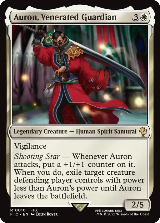 Auron, Venerated Guardian - Commander: FINAL FANTASY #10 Magic: The Gathering card