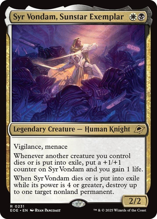 Syr Vondam Sunstar Exemplar