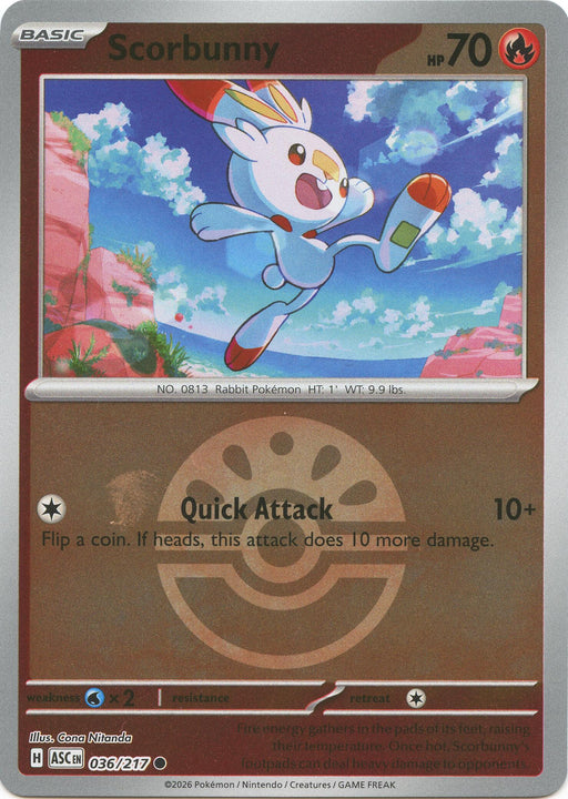 Scorbunny - 036/217 (Friend Ball) - ME: Ascended Heroes #036/217 Pokémon card