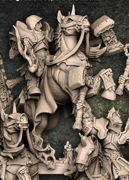 Requiem Heavy Cavalry Miniature Set – Human Mounted Paladins