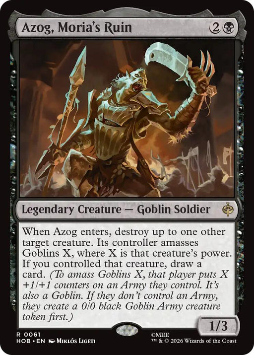 Azog, Moria's Ruin - The Hobbit #61 Magic: The Gathering card