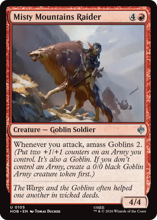 Misty Mountains Raider - The Hobbit #105 Magic: The Gathering card