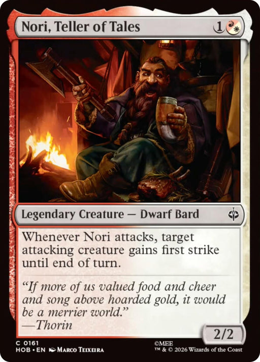 Nori, Teller of Tales - The Hobbit #161 Magic: The Gathering card