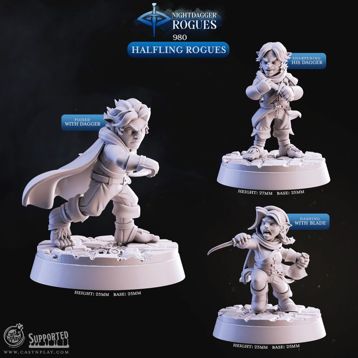 Halfling Rogues Miniatures - Nightdagger Rogues