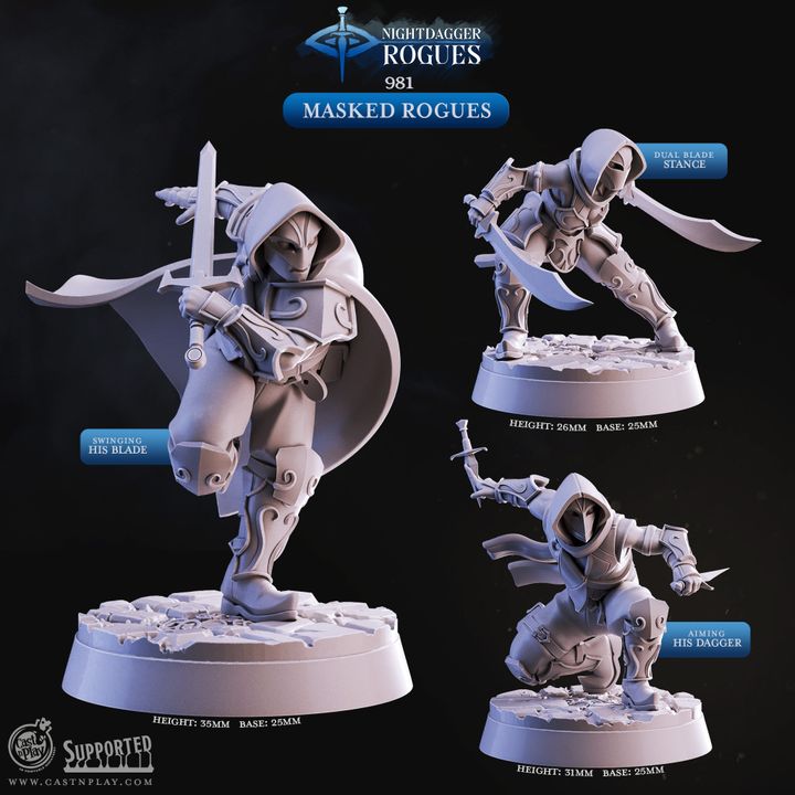 Masked Rogues Miniatures - Nightdagger Rogues