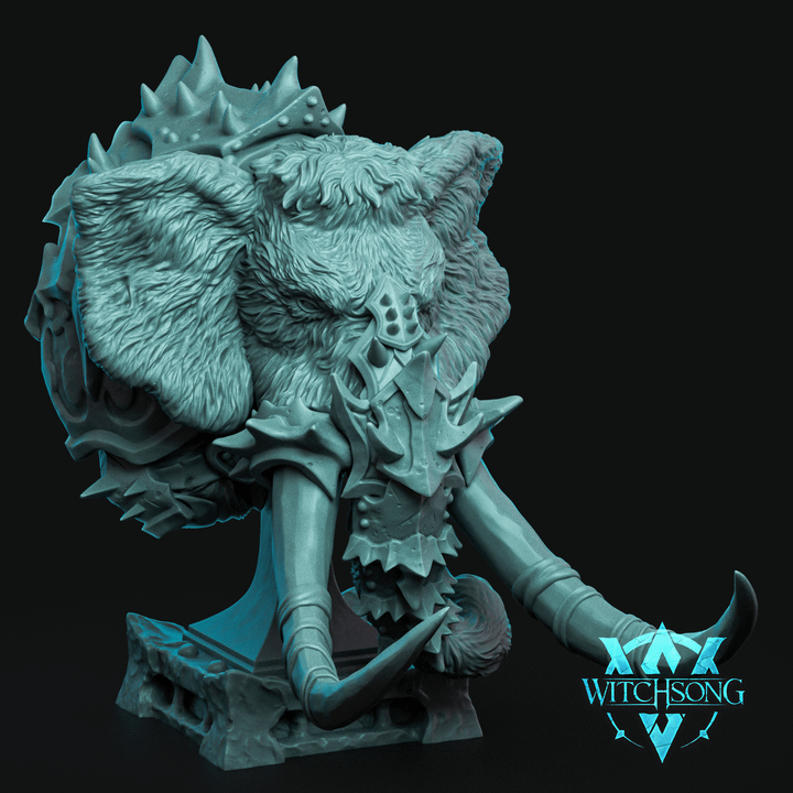 Armored Mammoth – Fantasy Beast Monster Miniature