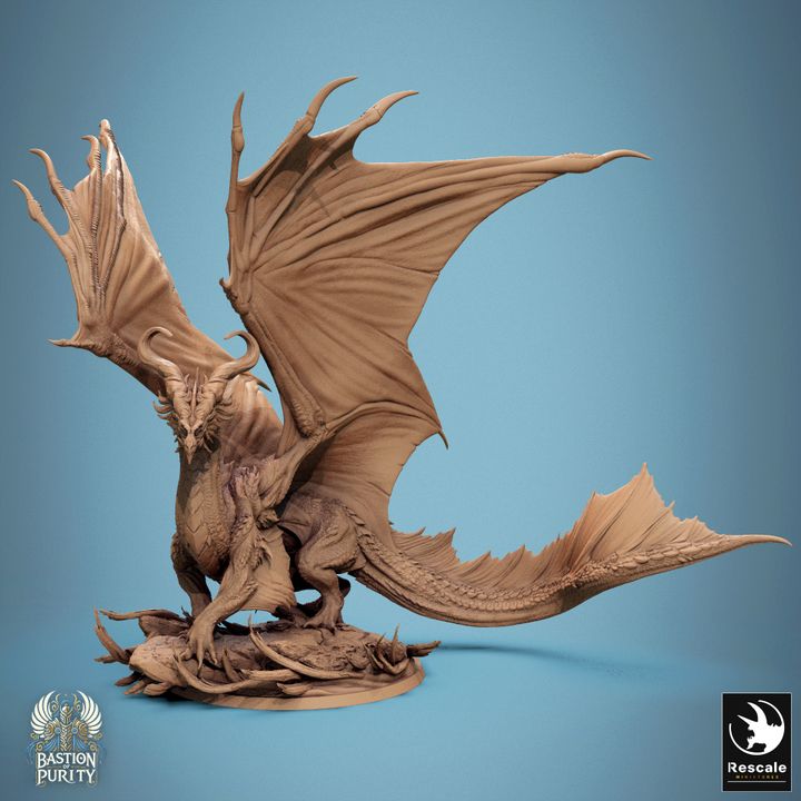 Legendary Metallic Bronze Dragon - Stand