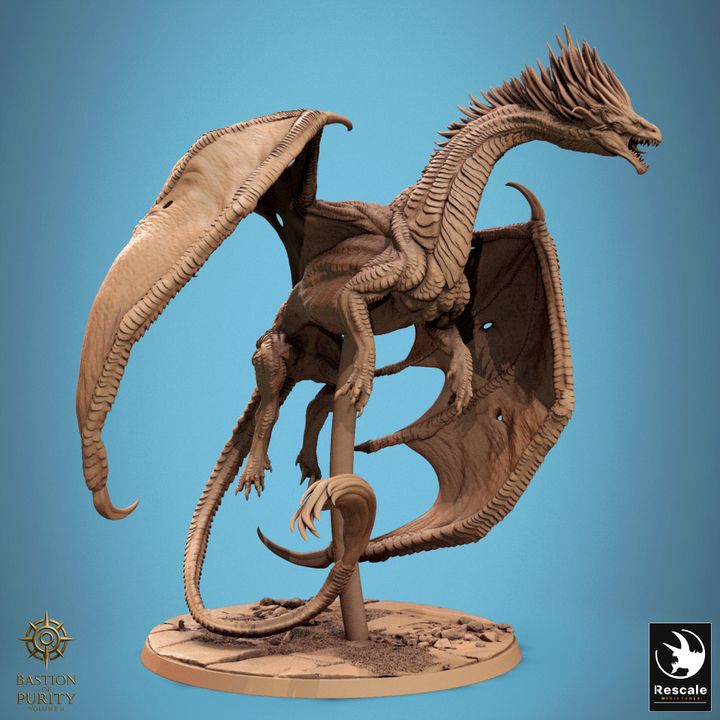 Watcher of the Silent Sentinels – Dragon Miniature (Mounted & Wild)