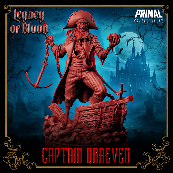 Captain Draeven – Undead Zombie Pirate Miniature