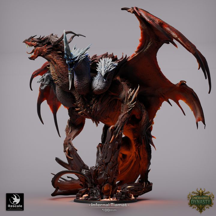 Infernal Tiamat – Five-Headed Dragon God – Boss Miniature