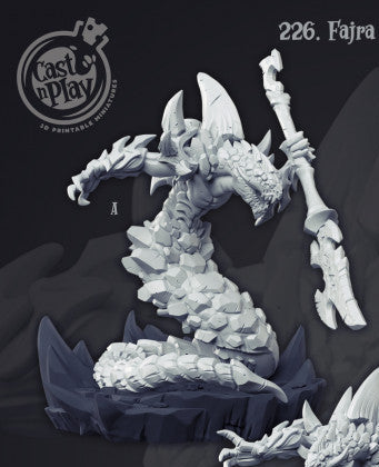 Fajra the Salamander – Elemental Beast Miniature