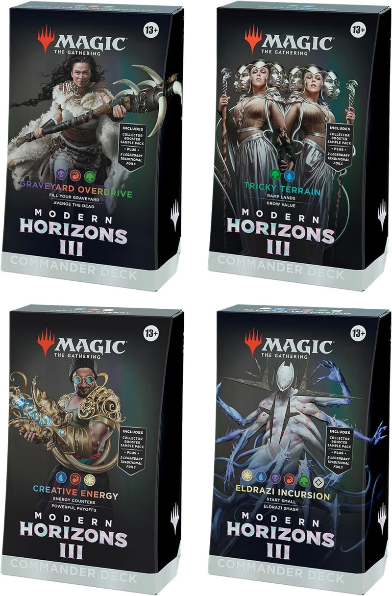 Magic: The Gathering Modern Horizons 3 Commander Deck Bundle - Includes All 4 Decks (Graveyard Overdrive, Tricky Terrain, Creative Energy, and Eldrazi Incursion)